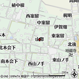 愛知県阿久比町（知多郡）植大（山際）周辺の地図