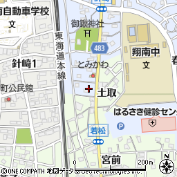 愛知県岡崎市針崎町宮前周辺の地図