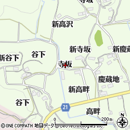 愛知県新城市矢部寺坂周辺の地図