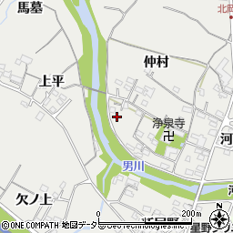 愛知県岡崎市樫山町仲村79周辺の地図