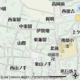 愛知県阿久比町（知多郡）植大（東案留）周辺の地図