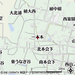 愛知県知多郡阿久比町植大一本木周辺の地図