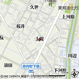 愛知県岡崎市井内町上堤周辺の地図