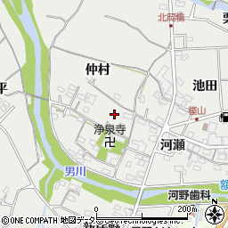 愛知県岡崎市樫山町仲村47周辺の地図