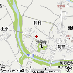 愛知県岡崎市樫山町仲村周辺の地図