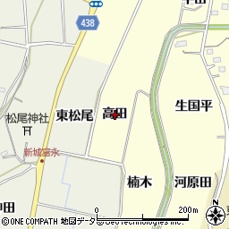 愛知県新城市大宮高田周辺の地図