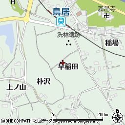 愛知県新城市有海早稲田周辺の地図