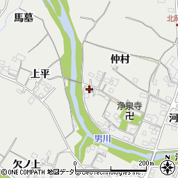 愛知県岡崎市樫山町仲村84周辺の地図