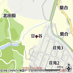 兵庫県猪名川町（川辺郡）紫合（豆ヶ谷）周辺の地図