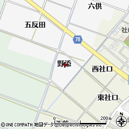 愛知県岡崎市中之郷町野添周辺の地図