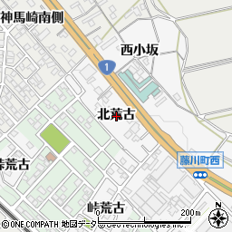 愛知県岡崎市藤川町北荒古周辺の地図