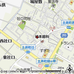 愛知県岡崎市土井町辻周辺の地図