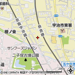 京都府宇治市木幡南端21-12周辺の地図