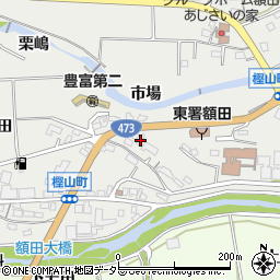 愛知県岡崎市樫山町市場64-1周辺の地図