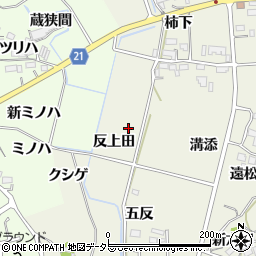 愛知県新城市富永反上田周辺の地図