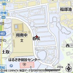 愛知県岡崎市針崎町春咲周辺の地図
