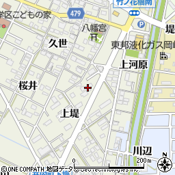 愛知県岡崎市井内町上堤5周辺の地図