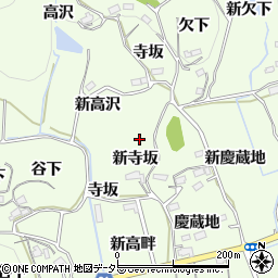 愛知県新城市矢部新寺坂周辺の地図