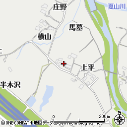 愛知県岡崎市樫山町上平61周辺の地図