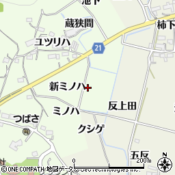 愛知県新城市矢部新ミノハ周辺の地図