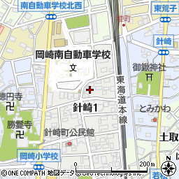 〒444-0828 愛知県岡崎市針崎の地図