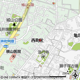 愛知県安城市桜井町西町上周辺の地図