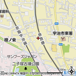 京都府宇治市木幡南端16-2周辺の地図