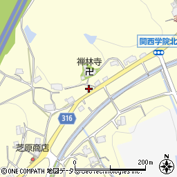 兵庫県三田市上内神585周辺の地図