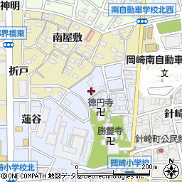 愛知県岡崎市針崎町朱印地22周辺の地図