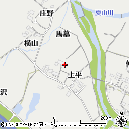 愛知県岡崎市樫山町上平76周辺の地図