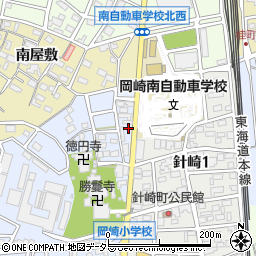 愛知県岡崎市針崎町北門周辺の地図