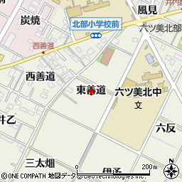 愛知県岡崎市土井町東善道周辺の地図
