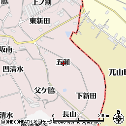 愛知県知多郡阿久比町萩五瀬周辺の地図