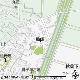 愛知県安城市東町亀塚周辺の地図