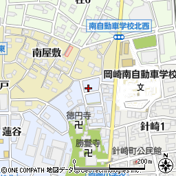 愛知県岡崎市針崎町朱印地周辺の地図