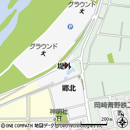 愛知県岡崎市高橋町堤外周辺の地図