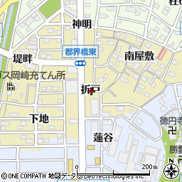 愛知県岡崎市柱町折戸周辺の地図