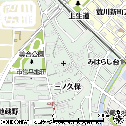 愛知県岡崎市美合町三ノ久保周辺の地図