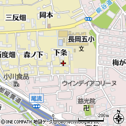 京都府長岡京市奥海印寺下条周辺の地図
