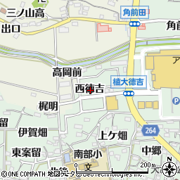 愛知県知多郡阿久比町植大西徳吉周辺の地図