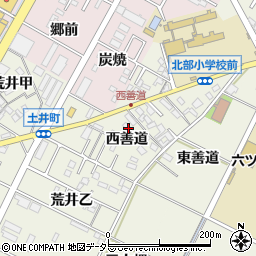 愛知県岡崎市土井町西善道28周辺の地図