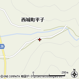 広島県庄原市西城町平子166周辺の地図