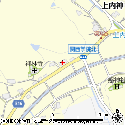 兵庫県三田市上内神520周辺の地図