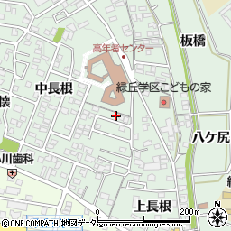 愛知県岡崎市美合町下長根周辺の地図
