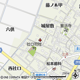 愛知県岡崎市土井町蔵屋敷周辺の地図