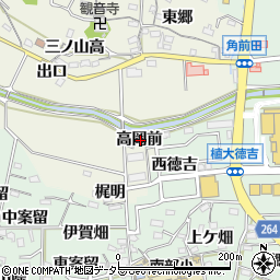 愛知県知多郡阿久比町矢高高岡前周辺の地図
