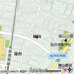 愛知県安城市桜井町城向周辺の地図