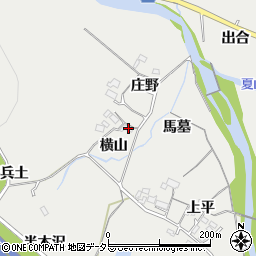 愛知県岡崎市樫山町横山周辺の地図