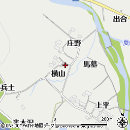 愛知県岡崎市樫山町（横山）周辺の地図