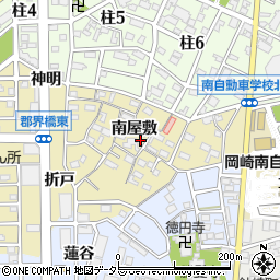 愛知県岡崎市柱町南屋敷周辺の地図